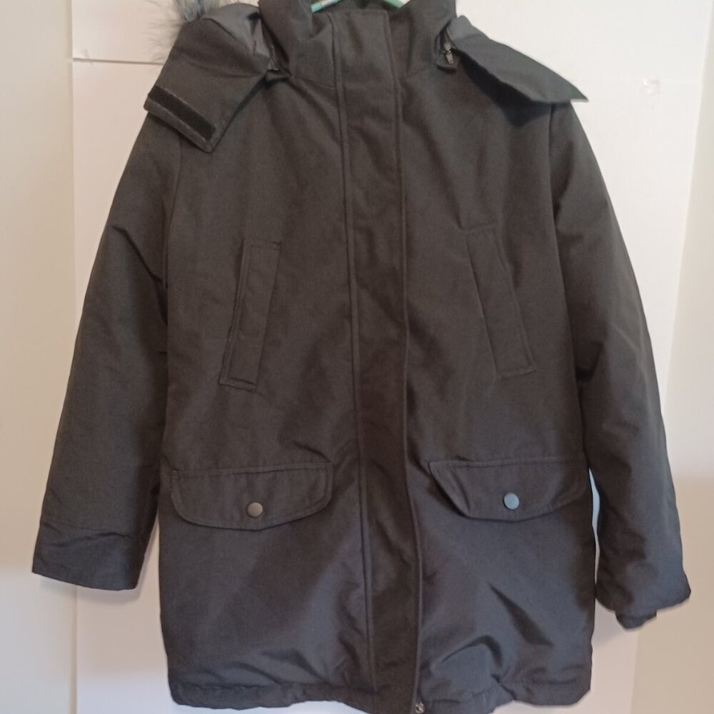 Wantdo Womens Black Long Sleeve Full Zip Removable Hooded Jacket Medium